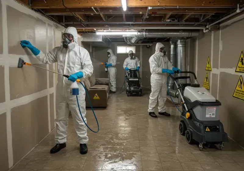 Basement Moisture Removal and Structural Drying process in Mount Ida, AR